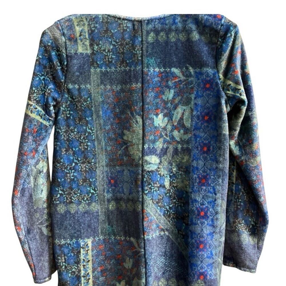 Natural Life Fleece One Piece Lounge Comfort Pajamas Blue Patchwork SO SOFT S/M - Picture 5 of 11